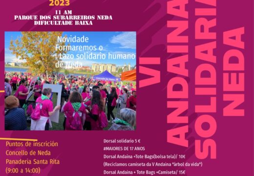 Neda acollerá en novembro unha nova edición da Andaina Solidaria “Os nosos pasos dan VIDA” a favor da investigación contra o cancro